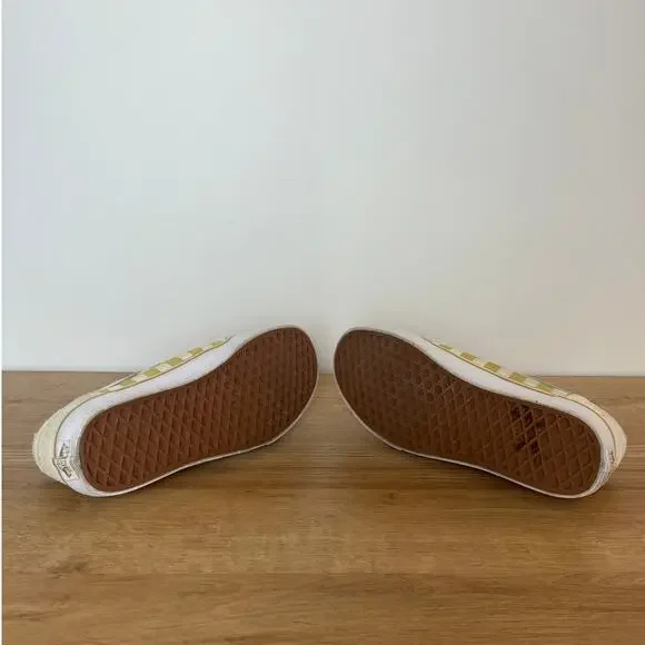 Vans Womens Gold Cream Checkerboard Skate Sneakers Size 9 Suede Canvas Skater - Picture 7 of 7